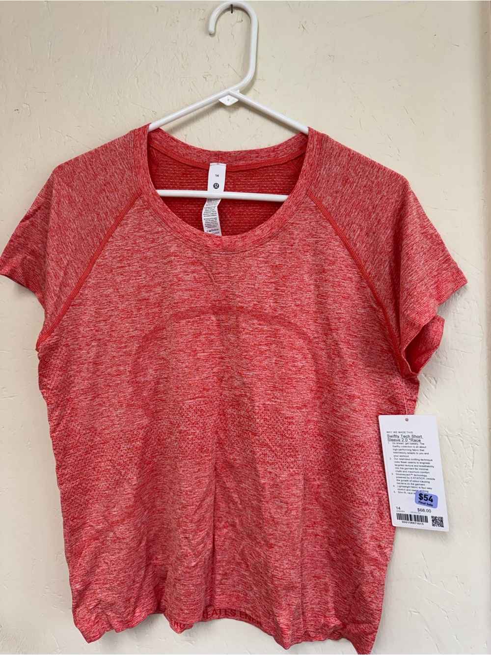 lululemon athletica Heather Coral Short-Sleeve Active Tee